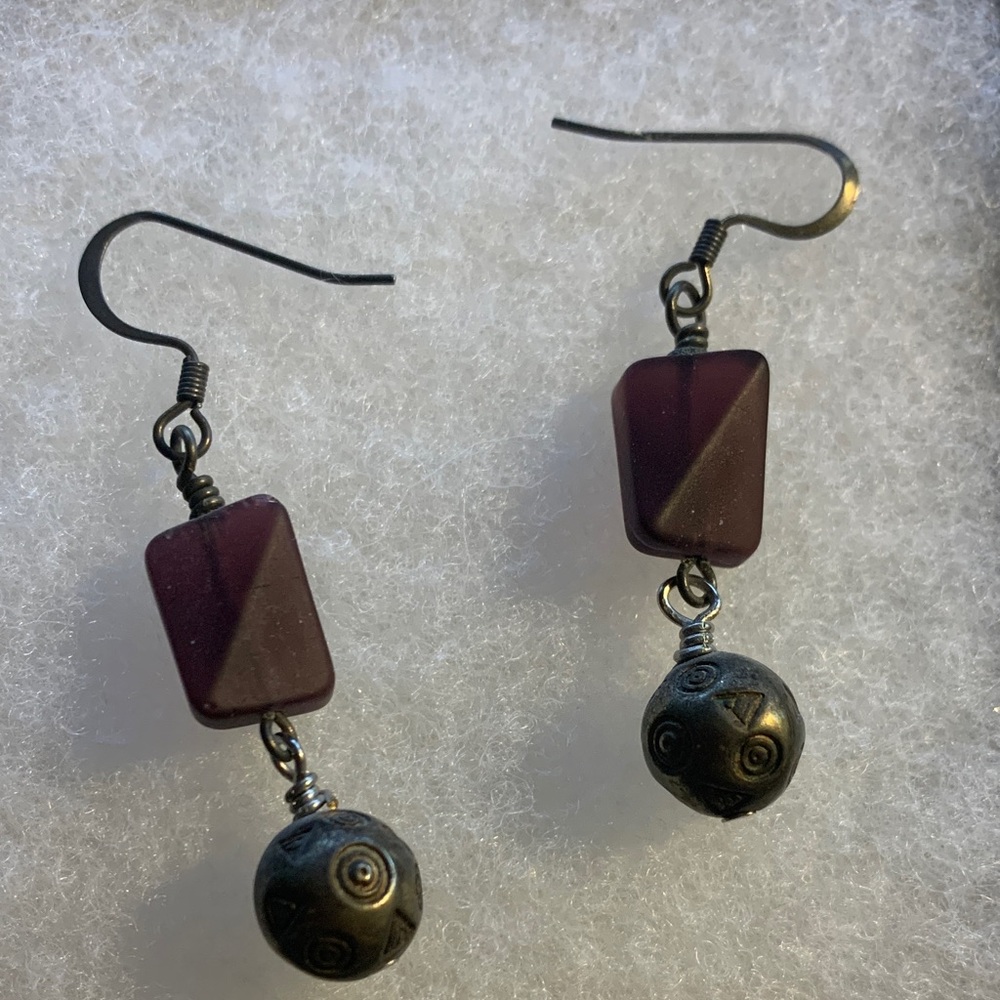 PULSE Purple and Silver Earrings